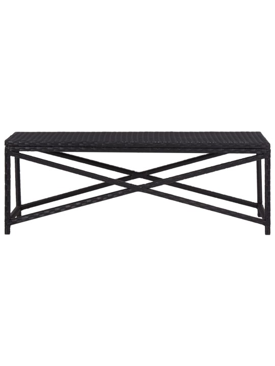Zahradní lavice 120 cm polyratan černá