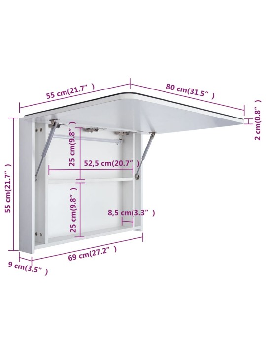 LED koupelnová skříňka se zrcadlem 80 x 9,5 x 55 cm