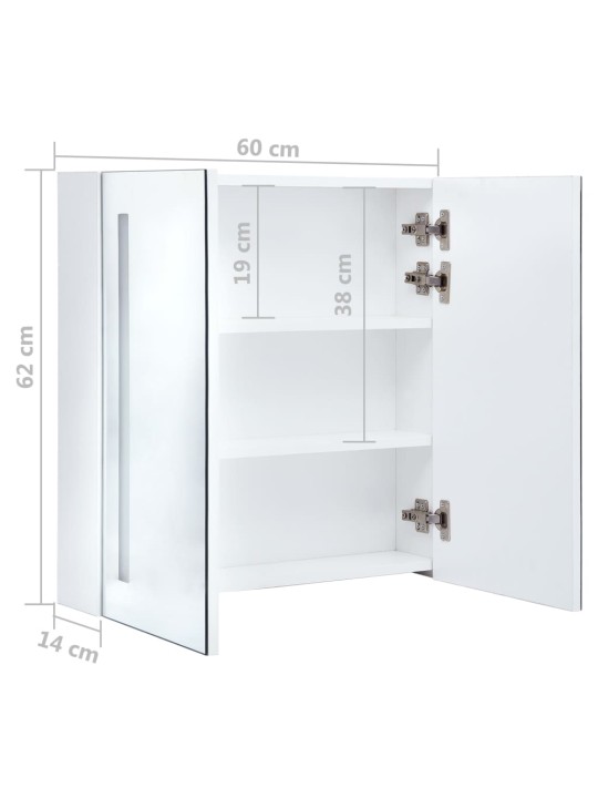LED koupelnová skříňka se zrcadlem 60 x 14 x 62 cm