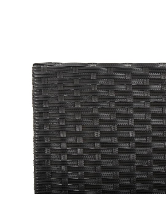 Zahradní lavice s poduškami 176 cm černá polyratan