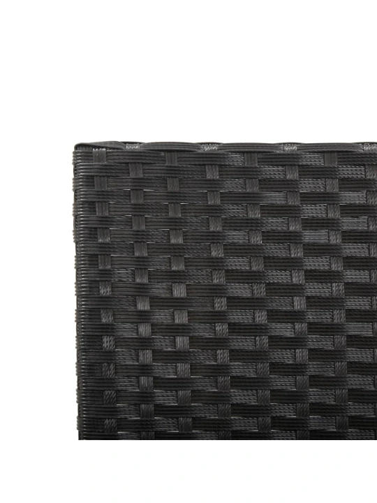 Zahradní lavice s poduškami 176 cm černá polyratan