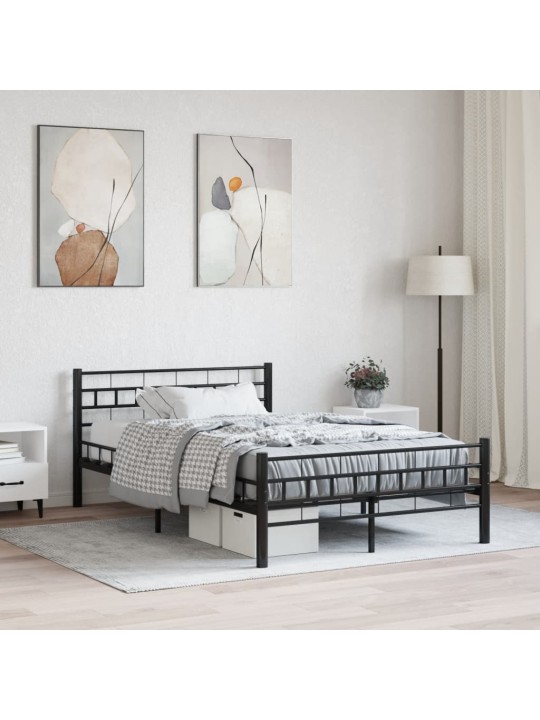Rám postele černý ocel 140 x 200 cm