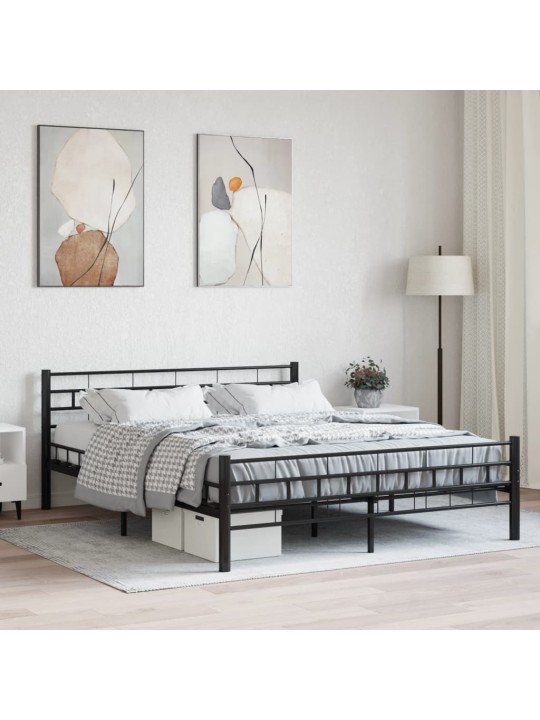 Rám postele černý ocel 160 x 200 cm