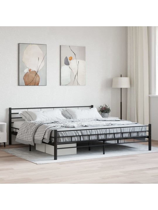 Rám postele černý ocel 180 x 200 cm