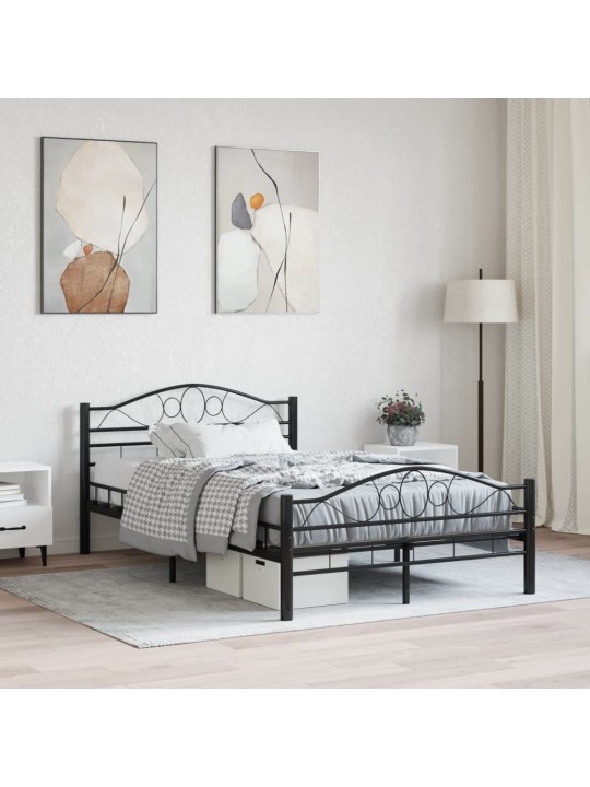 Rám postele černý ocel 120 x 200 cm