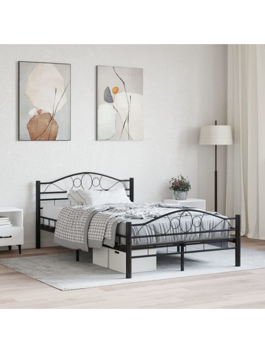 Rám postele černý ocel 140 x 200 cm