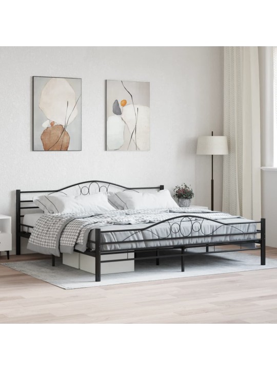 Rám postele černý ocel 180 x 200 cm