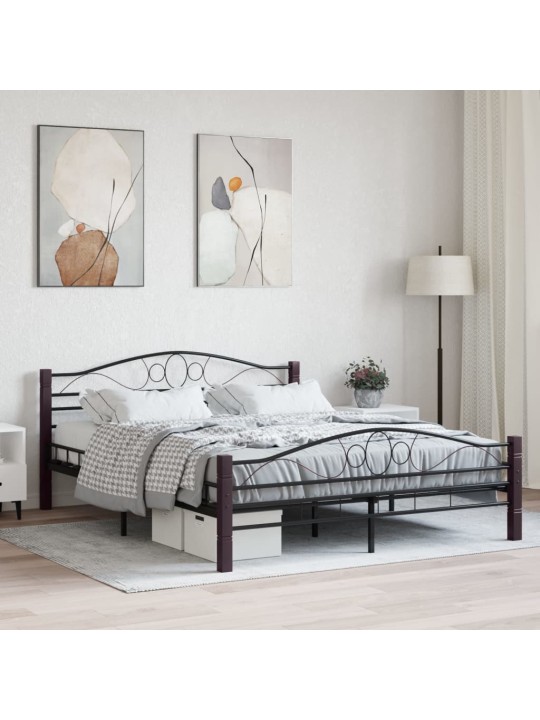 Rám postele černý kovový 160 x 200 cm