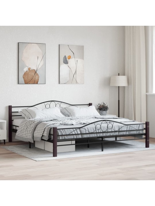 Rám postele černý kovový 200 x 200 cm