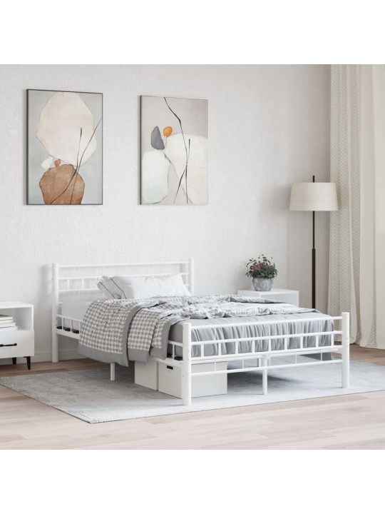 Rám postele bílý kovový 120 x 200 cm
