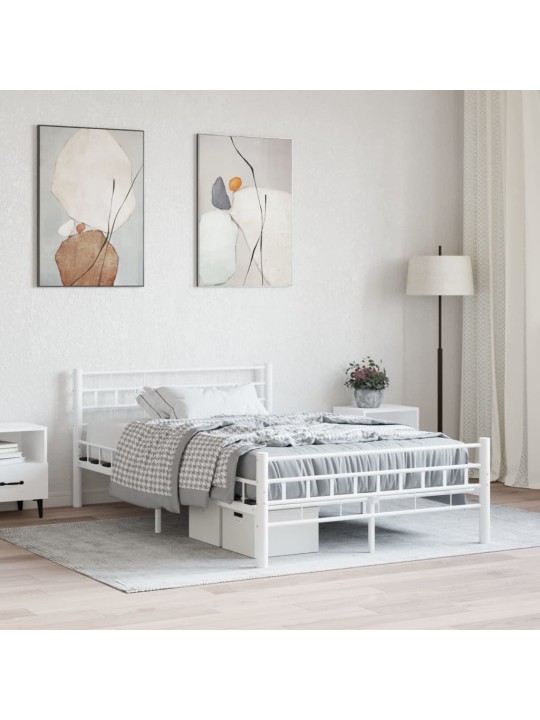 Rám postele bílý kovový 140 x 200 cm