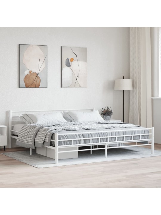 Rám postele bílý kovový 180 x 200 cm