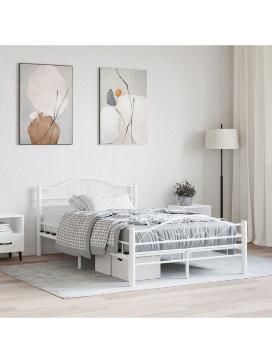 Rám postele bílý kov 120 x 200 cm