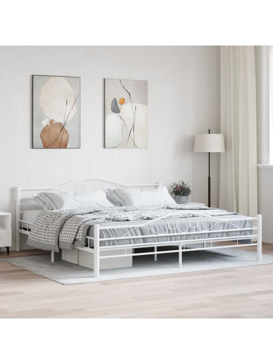 Rám postele bílý kovový 200 x 200 cm