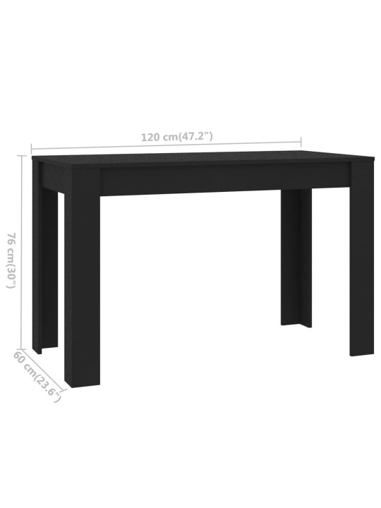 Jídelní stůl černý 120 x 60 x 76 cm kompozitní dřevo