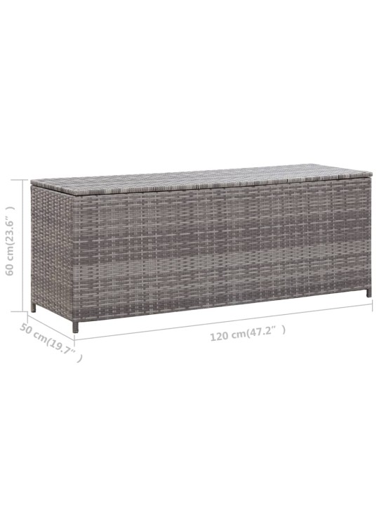 Zahradní úložný box šedý 120 x 50 x 60 cm polyratan