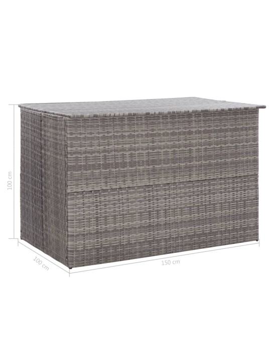 Zahradní úložný box šedý 150 x 100 x 100 cm polyratan
