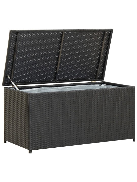Zahradní úložný box polyratan 100 x 50 x 50 cm černý