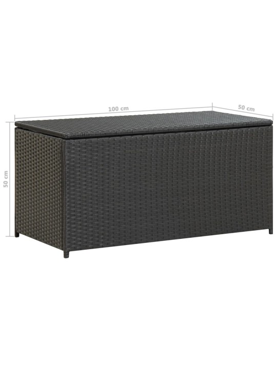 Zahradní úložný box polyratan 100 x 50 x 50 cm černý