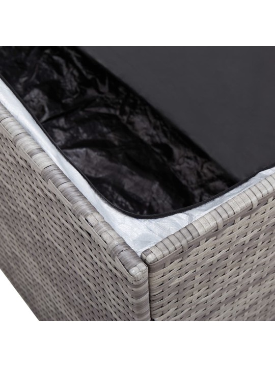 Zahradní úložný box polyratan 100 x 50 x 50 cm šedý
