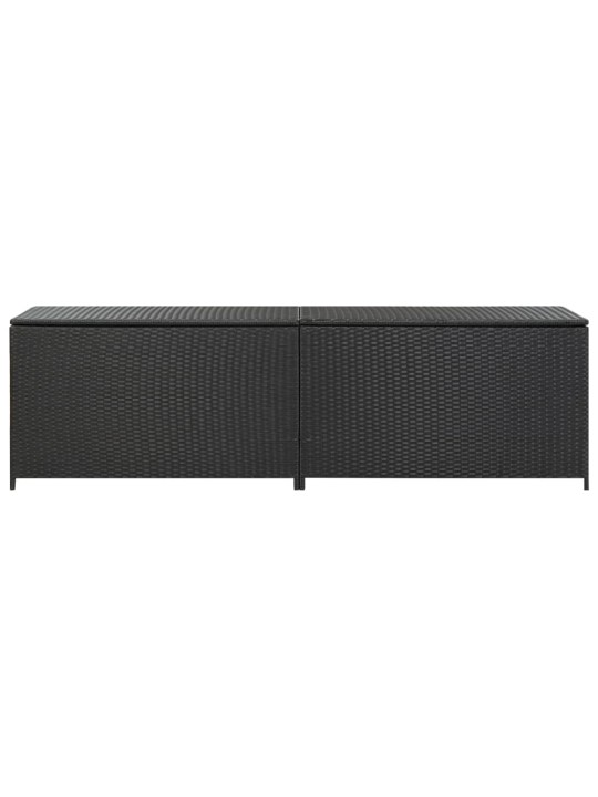 Zahradní úložný box polyratan 200 x 50 x 60 cm černý