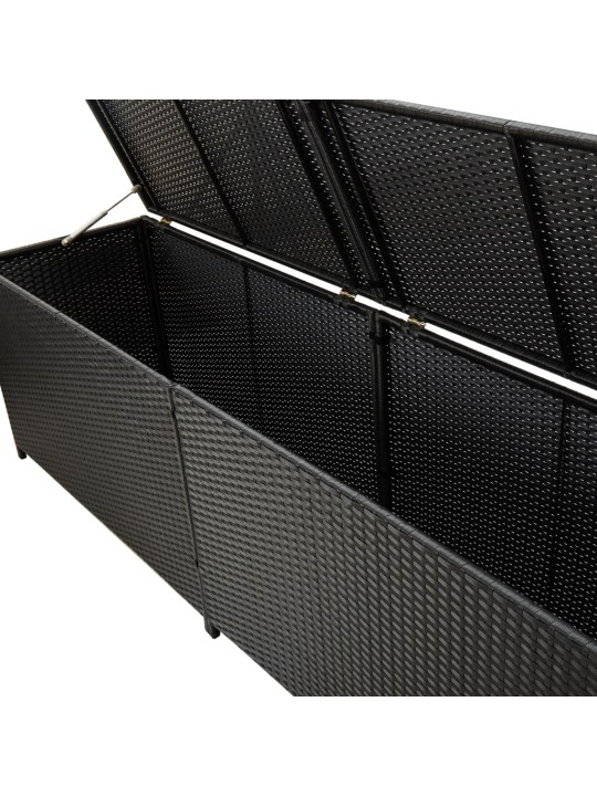 Zahradní úložný box polyratan 200 x 50 x 60 cm černý