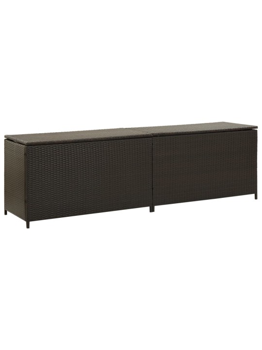Zahradní úložný box polyratan 200 x 50 x 60 cm hnědý