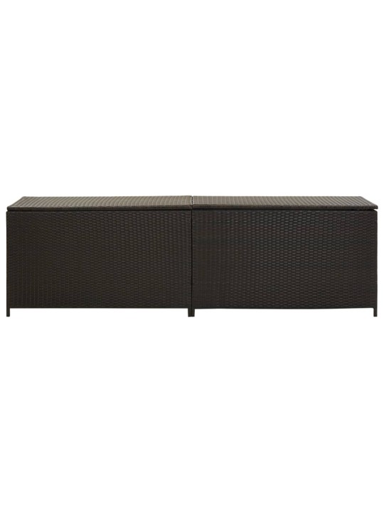 Zahradní úložný box polyratan 200 x 50 x 60 cm hnědý