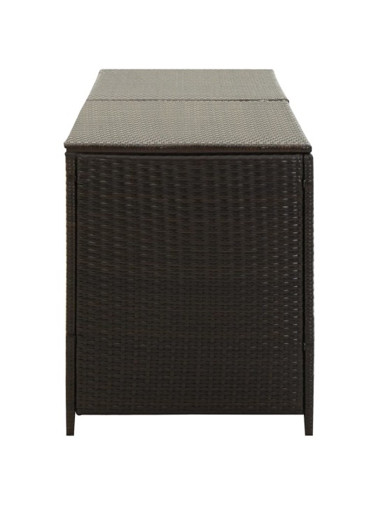 Zahradní úložný box polyratan 200 x 50 x 60 cm hnědý