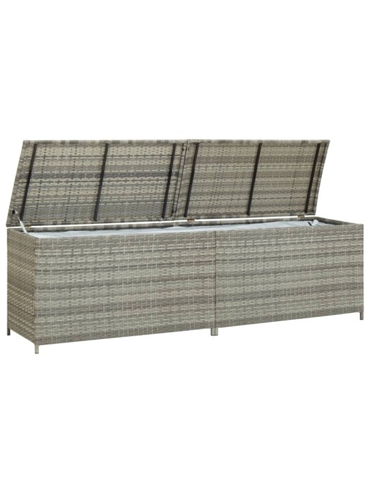 Zahradní úložný box polyratan 200 x 50 x 60 cm šedý