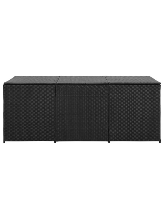 Zahradní úložný box polyratan 180 x 90 x 70 cm černý