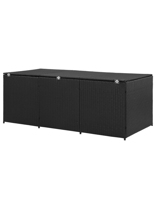 Zahradní úložný box polyratan 180 x 90 x 70 cm černý