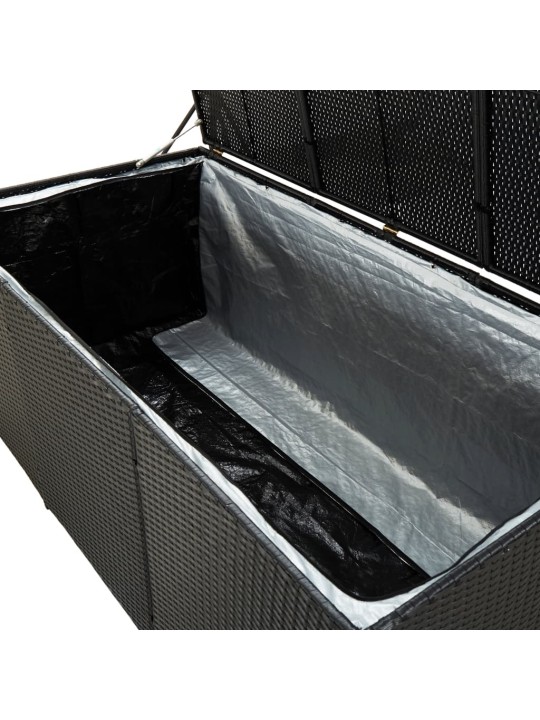 Zahradní úložný box polyratan 180 x 90 x 70 cm černý