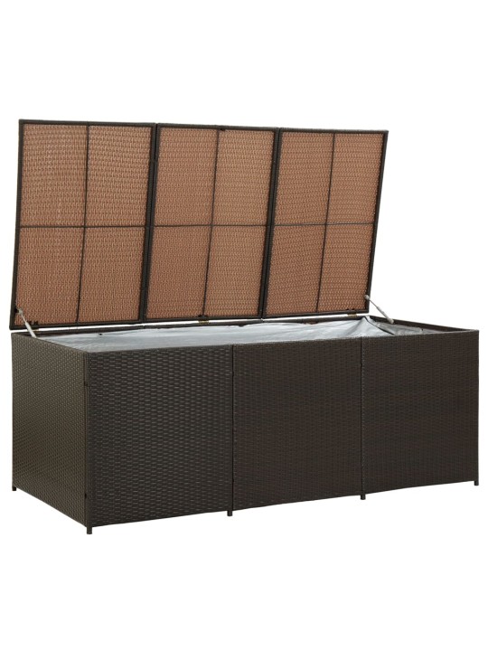 Zahradní úložný box polyratan 180 x 90 x 70 cm hnědý