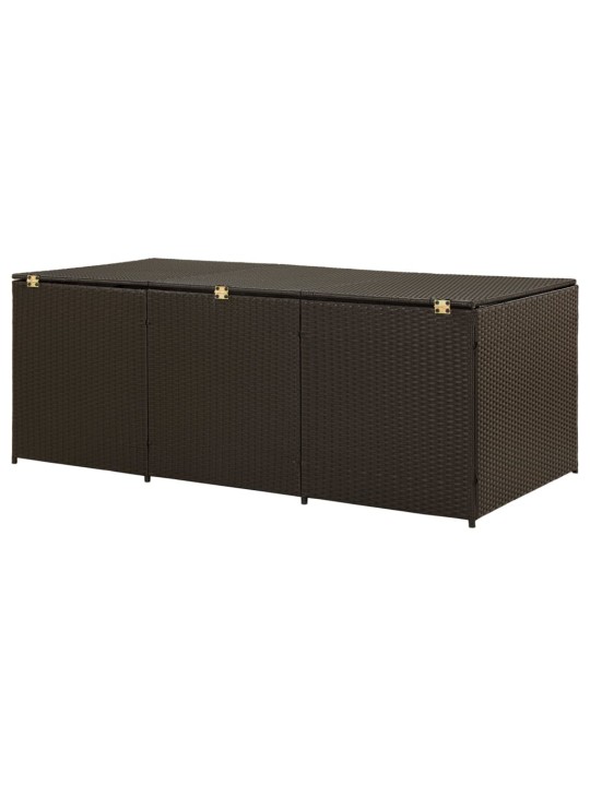 Zahradní úložný box polyratan 180 x 90 x 70 cm hnědý