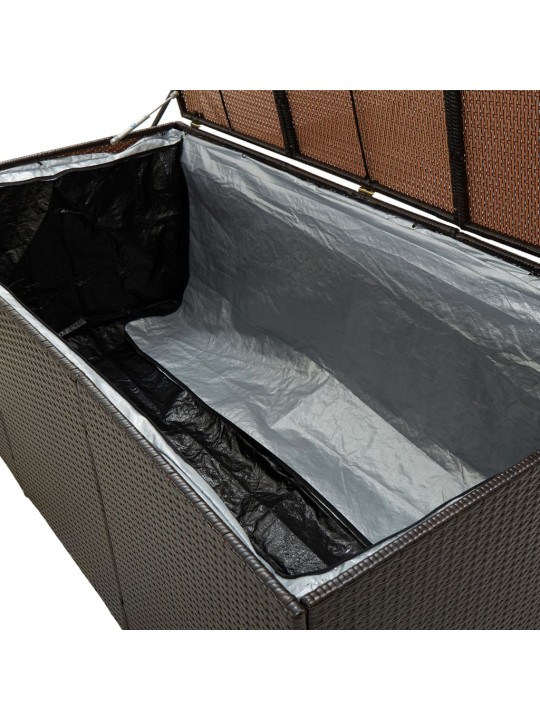 Zahradní úložný box polyratan 180 x 90 x 70 cm hnědý