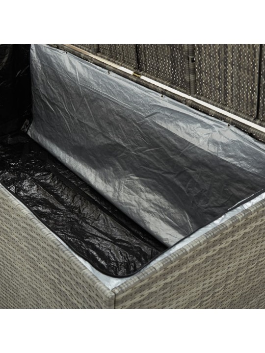 Zahradní úložný box polyratan 180 x 90 x 70 cm šedý