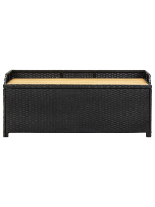 Zahradní lavice s úložným prostorem 120 cm polyratan černá