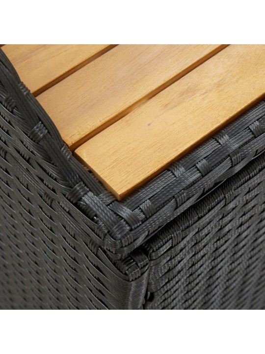 Zahradní lavice s úložným prostorem 120 cm polyratan černá