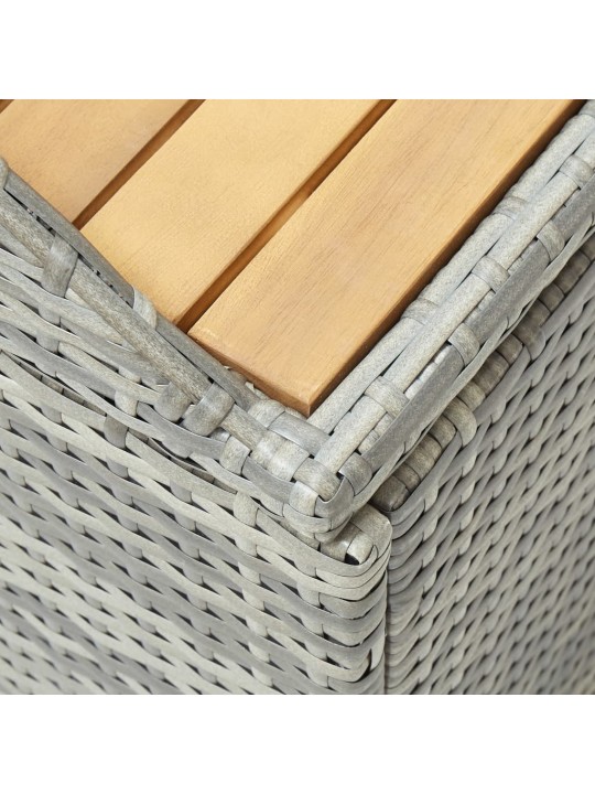Zahradní lavice s úložným prostorem 120 cm polyratan šedá