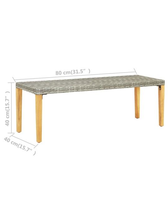Zahradní lavice 80 cm polyratan šedá