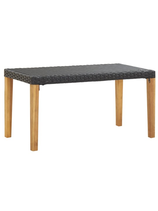 Zahradní lavice 120 cm černá polyratan a masivní akácie