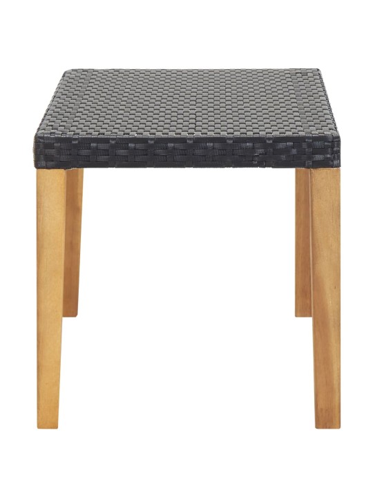 Zahradní lavice 120 cm černá polyratan a masivní akácie