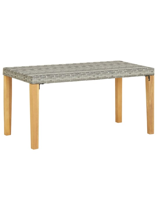 Zahradní lavice 120 cm šedá polyratan a masivní akácie