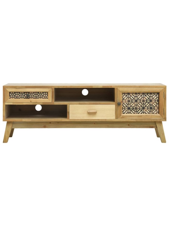 TV stolek vyřezávaný hnědý 120 x 30 x 42 cm dřevo