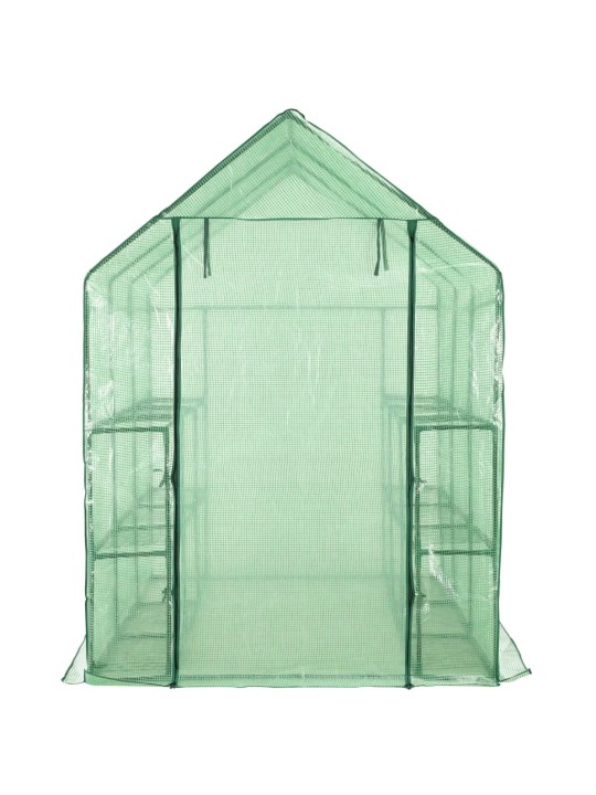 Skleník s 12 policemi ocel 143 x 214 x 196 cm