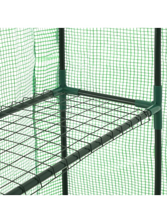 Skleník s 12 policemi ocel 143 x 214 x 196 cm