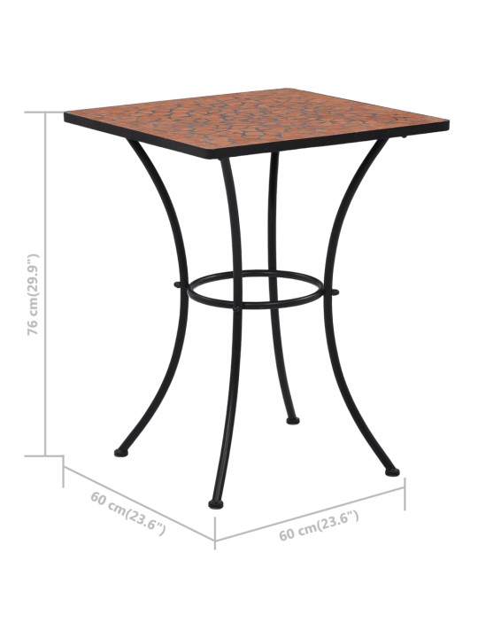 Mozaikový bistro stolek terakotový 60 cm keramika