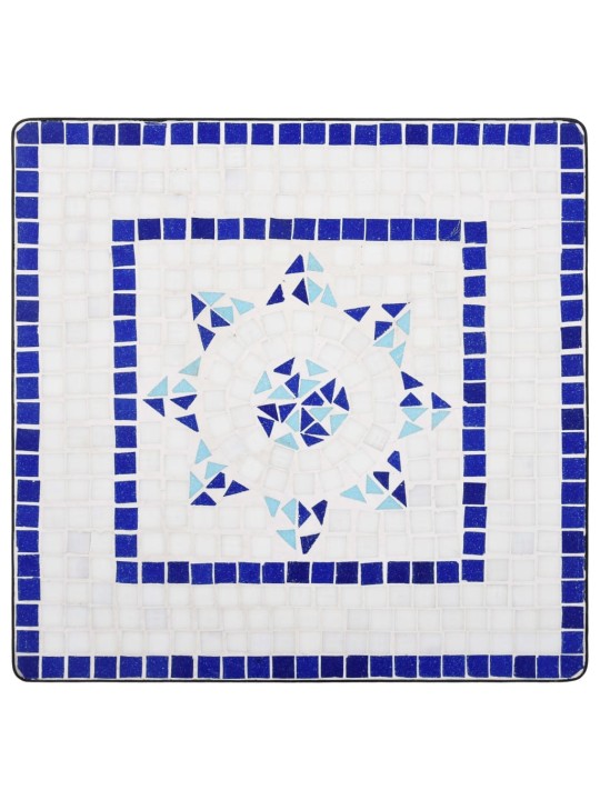 Mozaikový bistro stolek modrobílý 60 cm keramika