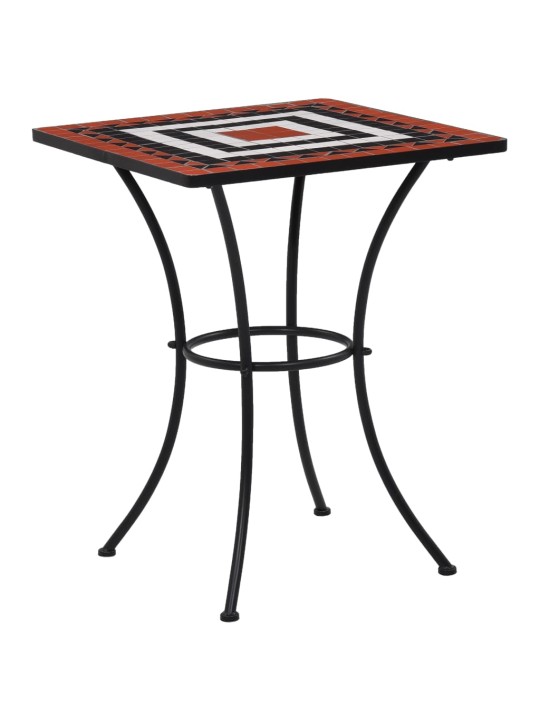 Mozaikový bistro stolek terakotovo-bílý 60 cm keramika